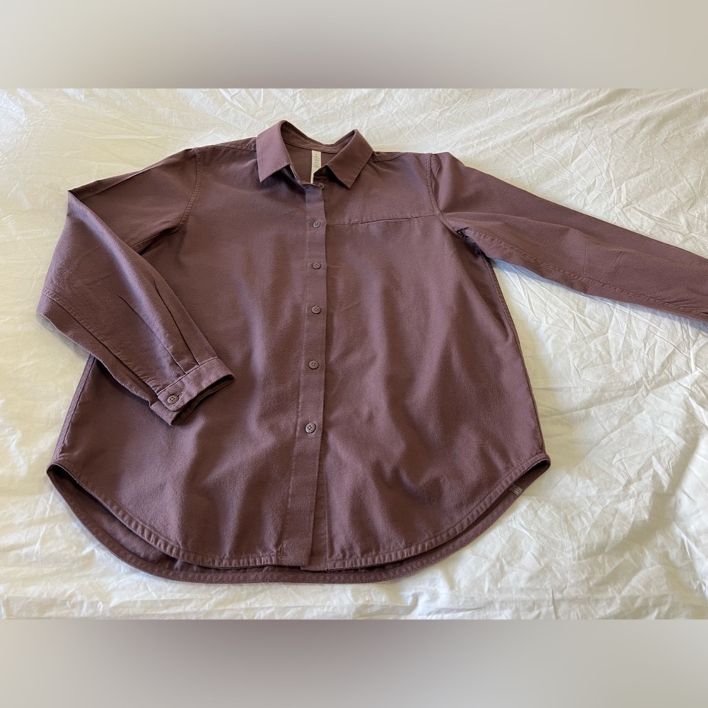 Lululemon | Women SZ 8 Full Day Ahead Maroon Long Sleeve Flannel